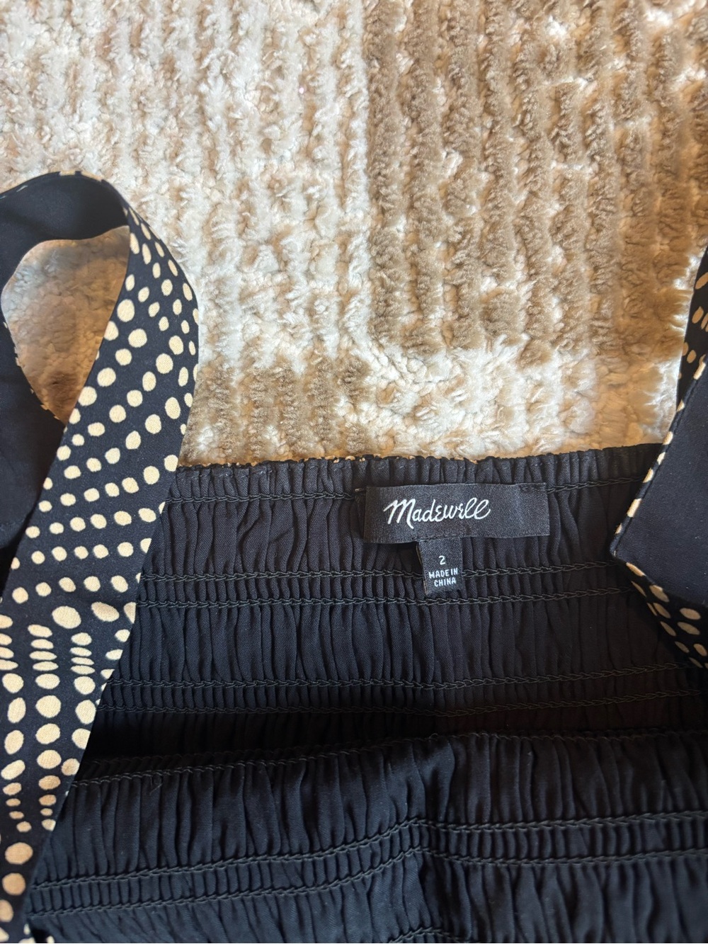 Madewell Maxi Sundress with Pattern (Black/Cream) size 2 - Picture 2 of 3